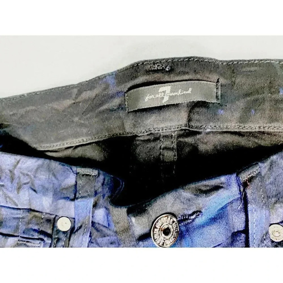 7 FOR ALL MANKIND Coated Crinkled skinny jeans size 26 - Picture 8 of 11